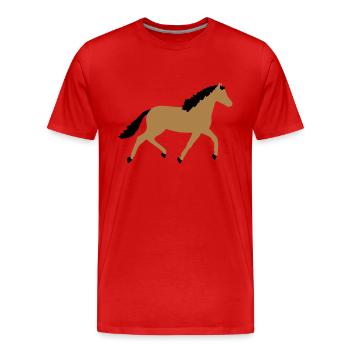 Pferd vektor - Männer Premium Bio T-Shirt - Rot - Vorne - Damien (186cm)