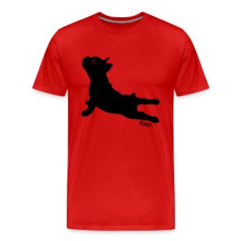 Aphrodite | Französische Bulldogge - Männer Premium Bio T-Shirt - Rot - Vorne - Damien (186cm)