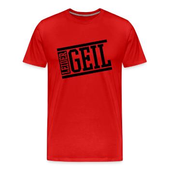 leider_geil_1_f1 - Männer Premium Bio T-Shirt - Rot - Vorne - Damien (186cm)