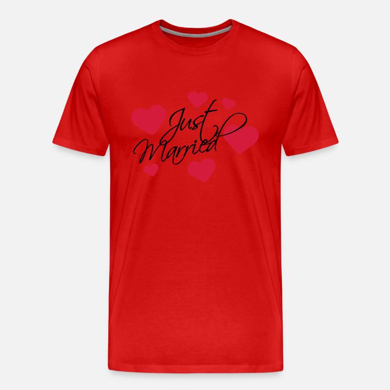 Just Married Logo - Männer Premium Bio T-Shirt - Rot