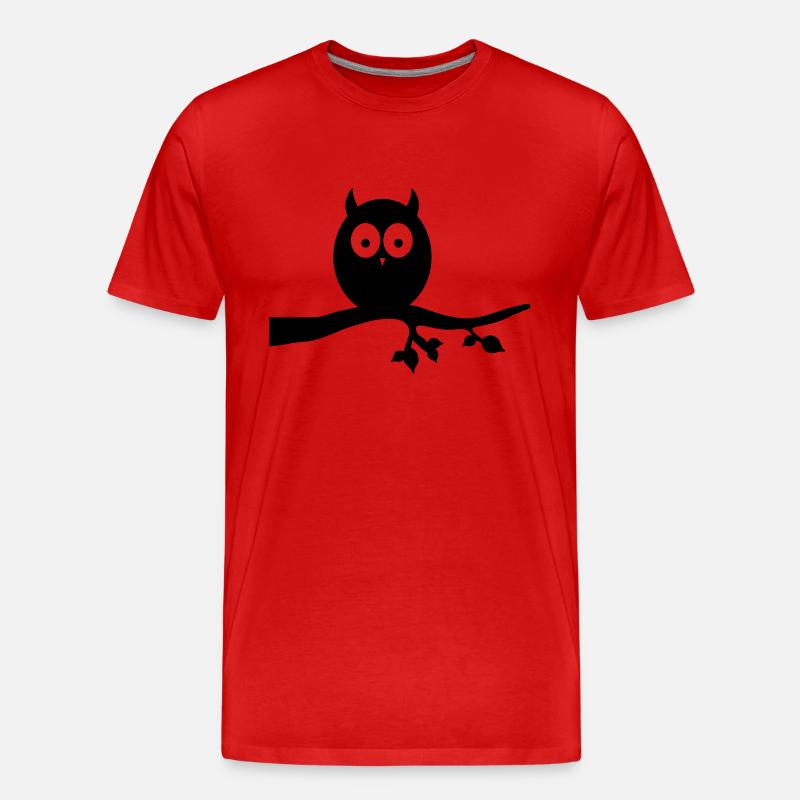 eule - Männer Premium Bio T-Shirt - Rot