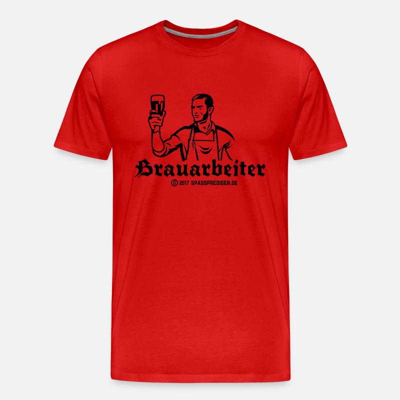 Bier Design Brauarbeiter - Männer Premium Bio T-Shirt - Rot
