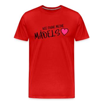 nie ohne meine maedels herz - Männer Premium Bio T-Shirt - Rot - Vorne - Damien (186cm)