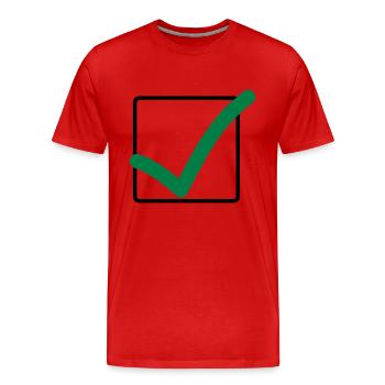 haekchen_02 - Men's Premium Organic T-Shirt - red - Front - Damien (186cm)