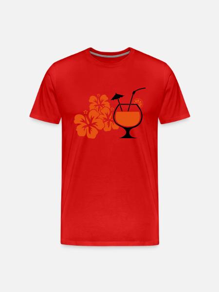 hawaii_blumen_cocktail - T-shirt bio Premium Homme - rouge