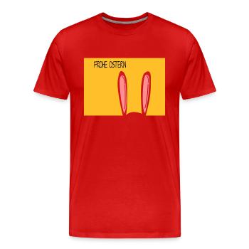 Frohe Ostern - Männer Premium Bio T-Shirt - Rot - Vorne - Damien (186cm)