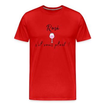 Rosé s'il vous plait ! - T-shirt bio Premium Homme - rouge - Devant - Damien (186cm)