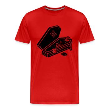 Baignoire squelette de cercueil - T-shirt bio Premium Homme - rouge - Devant - Damien (186cm)