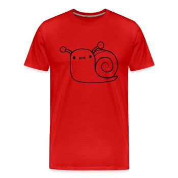 Mignon petit escargot - T-shirt bio Premium Homme - rouge - Devant - Damien (186cm)