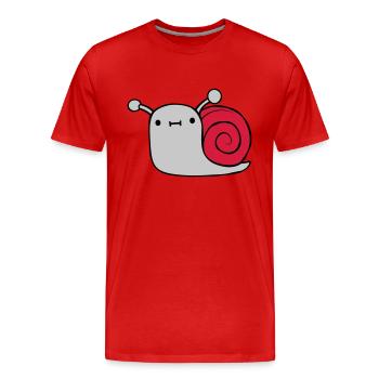 Kleine süße Schnecke - Männer Premium Bio T-Shirt - Rot - Vorne - Damien (186cm)