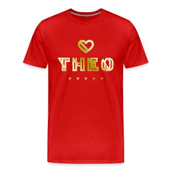Théo Herz - T-shirt bio Premium Homme - rouge - Devant - Damien (186cm)