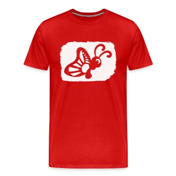 lustiger Schmetterling - Naturschutz Umwelt Klima - Männer Premium Bio T-Shirt - Rot - Vorne - Damien (186cm)