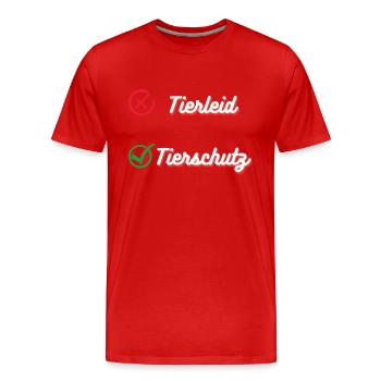 Pro Tierschutz - Männer Premium Bio T-Shirt - Rot - Vorne - Damien (186cm)