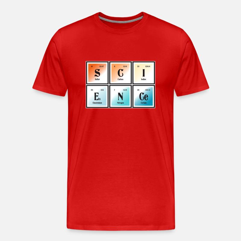 Wissenschaft | Periodensystem der Elemente - Männer Premium Bio T-Shirt - Rot