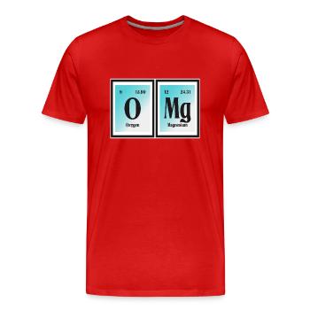 OMG | Periodensystem der Elemente - Männer Premium Bio T-Shirt - Rot - Vorne - Damien (186cm)
