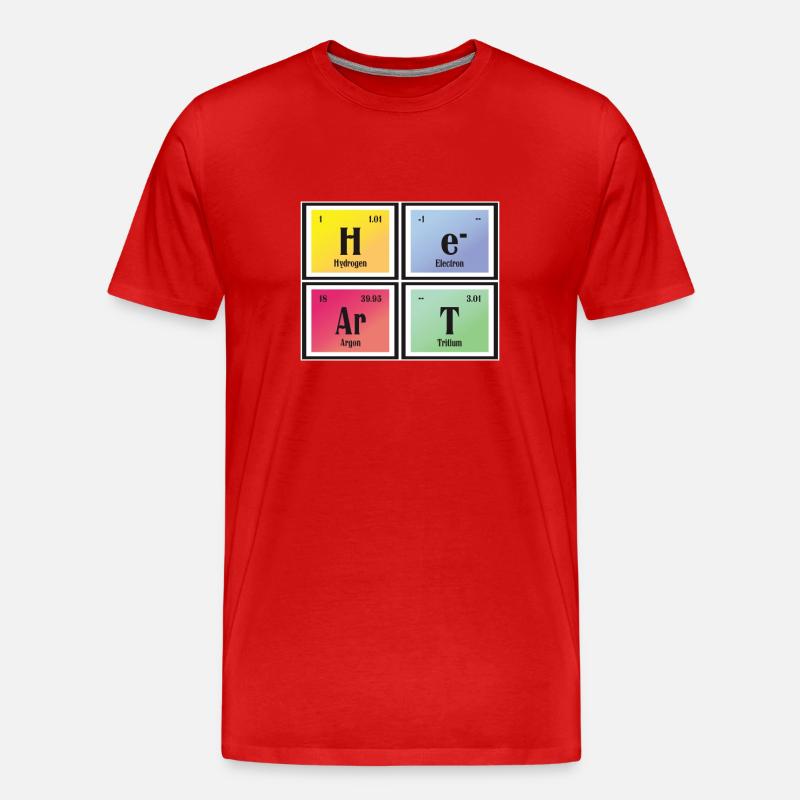 Herz | Periodensystem der Elemente - Männer Premium Bio T-Shirt - Rot