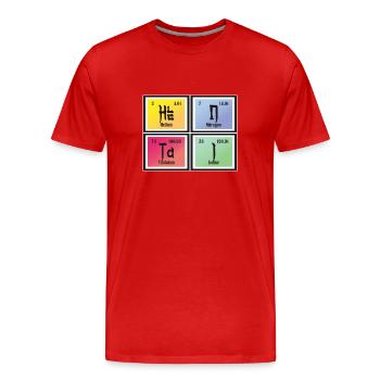 Hentai | Tableau périodique des éléments - T-shirt bio Premium Homme - rouge - Devant - Damien (186cm)