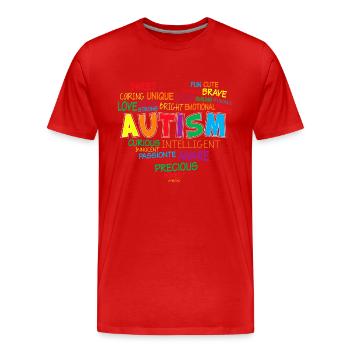 Autismus Kampf Aufklärung Autist Autisten Puzzle - Männer Premium Bio T-Shirt - Rot - Vorne - Damien (186cm)