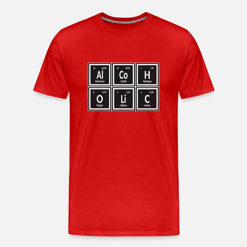Alkoholische | Periodensystem der Elemente - Männer Premium Bio T-Shirt - Rot