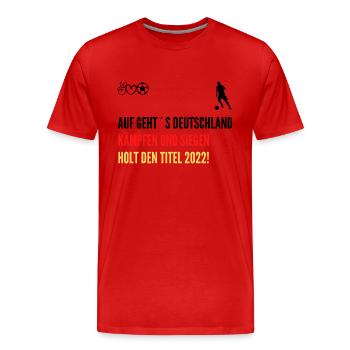 Deutschland Weltmeisterschaft 2022 - Männer Premium Bio T-Shirt - Rot - Vorne - Damien (186cm)