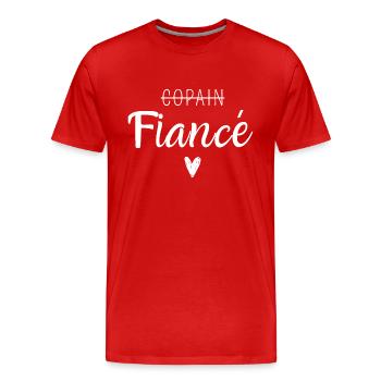 Fiancé - T-shirt bio Premium Homme - rouge - Devant - Damien (186cm)