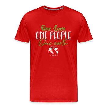 World Day of Peace - Men's Premium Organic T-Shirt - red - Front - Damien (186cm)