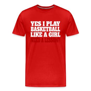 Basketball Basketballspielerin Basketballer Verein - Männer Premium Bio T-Shirt - Rot - Vorne - Damien (186cm)