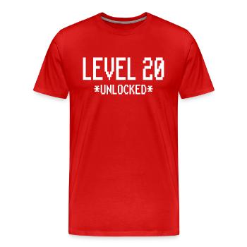 20. Geburtstag Geschenk Level 20 Game - Männer Premium Bio T-Shirt - Rot - Vorne - Damien (186cm)
