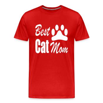 Best Cat Mom - Männer Premium Bio T-Shirt - Rot - Vorne - Damien (186cm)