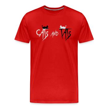 cats and tats Zitat - Männer Premium Bio T-Shirt - Rot - Vorne - Damien (186cm)