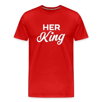 Her King - Men's Premium Organic T-Shirt - red - Front - Damien (186cm)