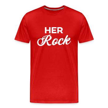 Her Rock - Men's Premium Organic T-Shirt - red - Front - Damien (186cm)