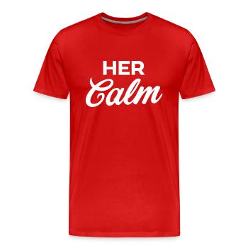 Her Calm - Men's Premium Organic T-Shirt - red - Front - Damien (186cm)