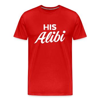 Son alibi - T-shirt bio Premium Homme - rouge - Devant - Damien (186cm)