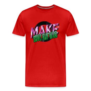 Citation cool présent colombe de la paix paix - T-shirt bio Premium Homme - rouge - Devant - Damien (186cm)