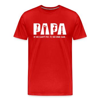 Papa peut le réparer boîte à outils Fête des pères - T-shirt bio Premium Homme - rouge - Devant - Damien (186cm)