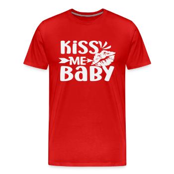 Embrasse-moi bébé - T-shirt bio Premium Homme - rouge - Devant - Damien (186cm)
