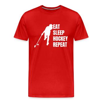 Hockey Field Hockey Hockey Player Gift Floorball - Men's Premium Organic T-Shirt - red - Front - Damien (186cm)