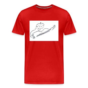 Guitar man - Männer Premium Bio T-Shirt - Rot - Vorne - Damien (186cm)