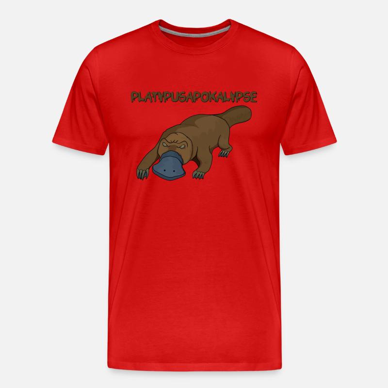 Platypusapokalypse - Männer Premium Bio T-Shirt - Rot