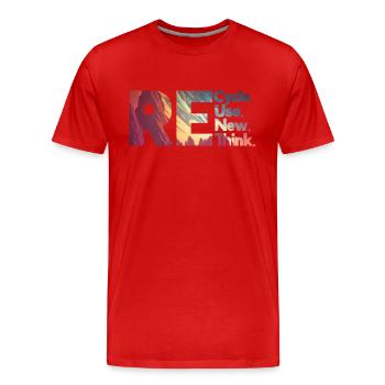 RE. Recycle Reuse Renew Rethink - T-shirt bio Premium Homme - rouge - Devant - Damien (186cm)