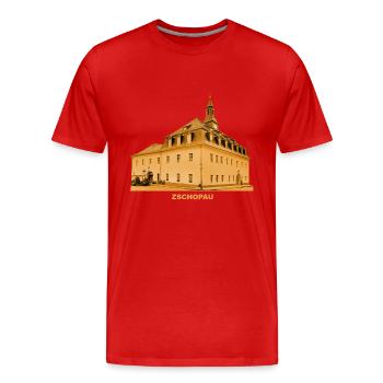 Zschopau town hall motorcycle town Saxony Ore Mountains - Men's Premium Organic T-Shirt - red - Front - Damien (186cm)