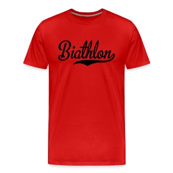 Biathlon - Men's Premium Organic T-Shirt - red - Front - Damien (186cm)