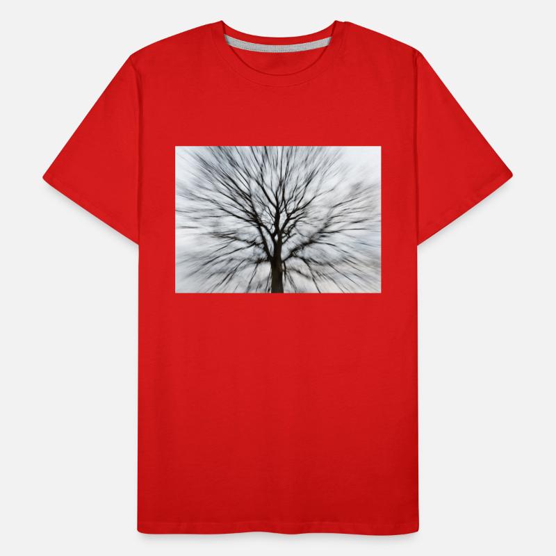 Silhouette eines kahlen Baumes mit runder Baumkrone Männer Premium Bio T-Shirt
