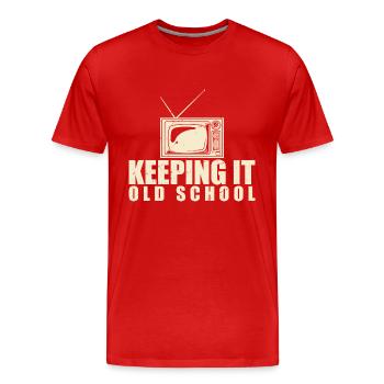Keeping It Old School - T-shirt bio Premium Homme - rouge - Devant - Damien (186cm)