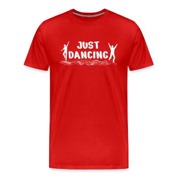Dancing Dance Music - Men's Premium Organic T-Shirt - red - Front - Damien (186cm)