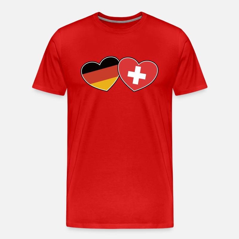 Deutsch Schweizerische Freundschaft - Geschenk - Männer Premium Bio T-Shirt - Rot