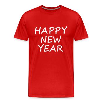Bonne Année - T-shirt bio Premium Homme - rouge - Devant - Damien (186cm)