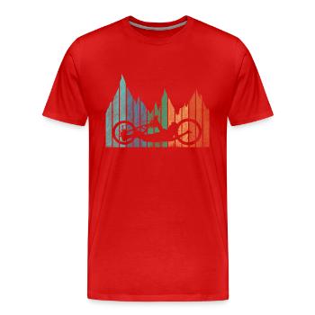 Handbike Mountain Vintage - Männer Premium Bio T-Shirt - Rot - Vorne - Damien (186cm)