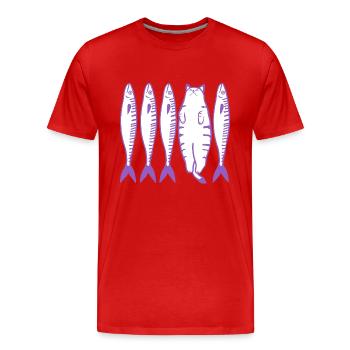 The Purple Cat - Men's Premium Organic T-Shirt - red - Front - Damien (186cm)